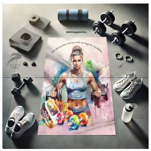 حوله ورزشی سایز بزرگ طرح دار کد 1