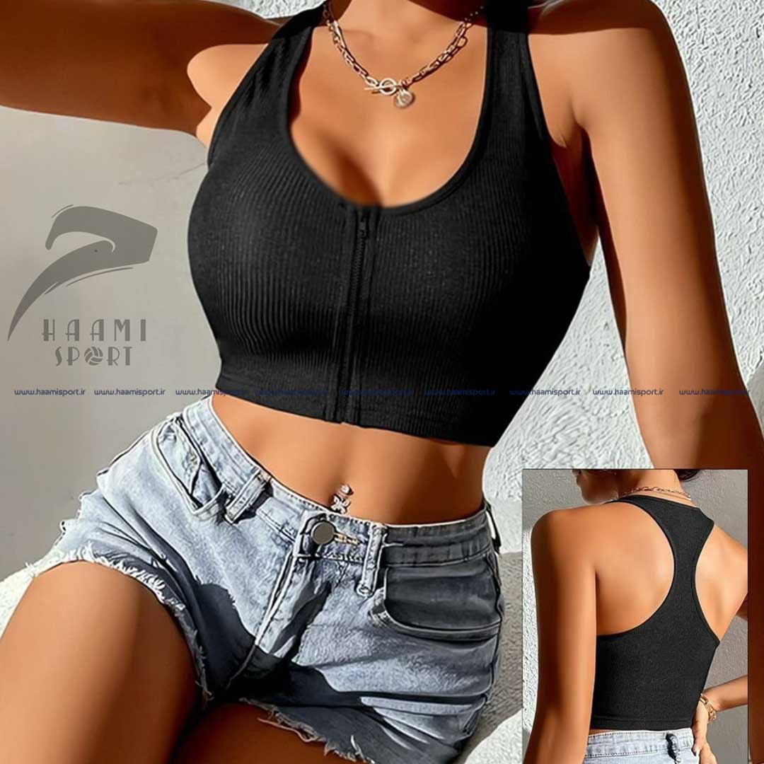 کراپ کبریتی اروپایی جلو کامل زیپ کراپ کبریتی اروپایی جلو کامل زیپ