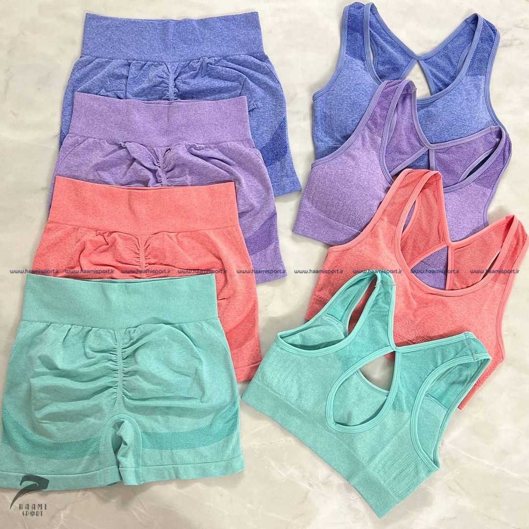 ست نیم تنه هلالی و شورتک پشت چین دار ست نیم تنه هلالی و شورتک پشت چین دار