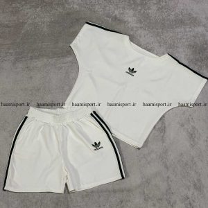 ست کراپ و شورتک مغزی دوز آدیداس