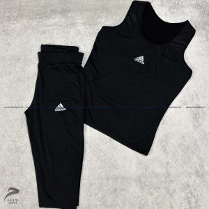 ست کاور زنانه و برمودا مشکی بیگ سایز