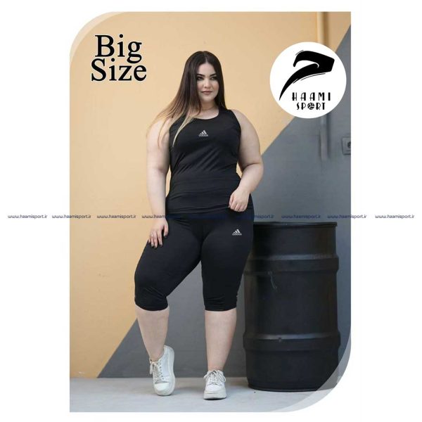 ست کاور زنانه و برمودا مشکی بیگ سایز