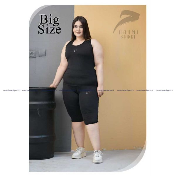 ست کاور زنانه و برمودا مشکی بیگ سایز