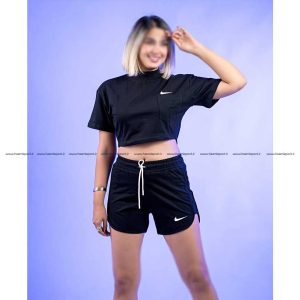 ست کراپ و شلوارک تمام نخ نایک